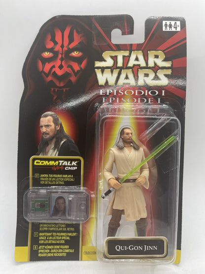 Star Wars Episode I Qui-Gon Jinn Jedi Duel 1999 Hasbro CommTech Chip MOC