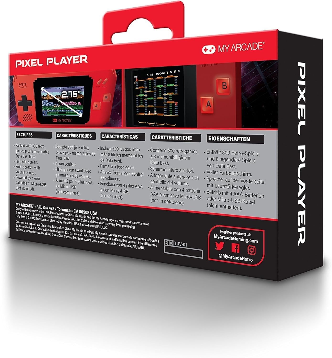 My Arcade Pixel Player Portable Handheld Console 300 Games