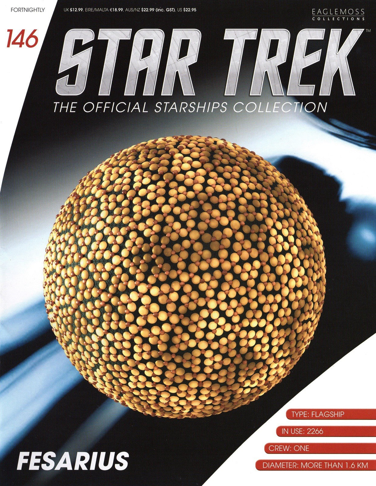 Eaglemoss Star Trek Starships Collection #146 Fesarius Model with Magazine