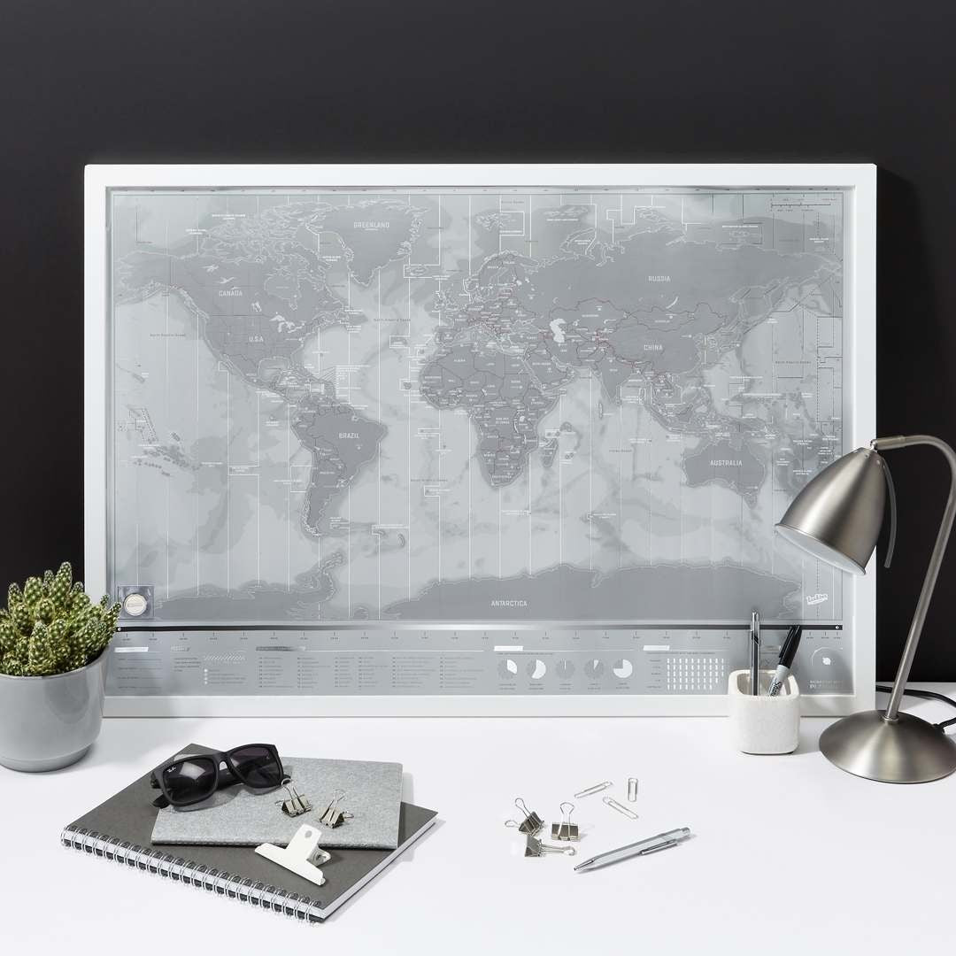 Luckies Scratch Map Platinum World Travel Map Poster Scratch Off Gift 82.5cm De