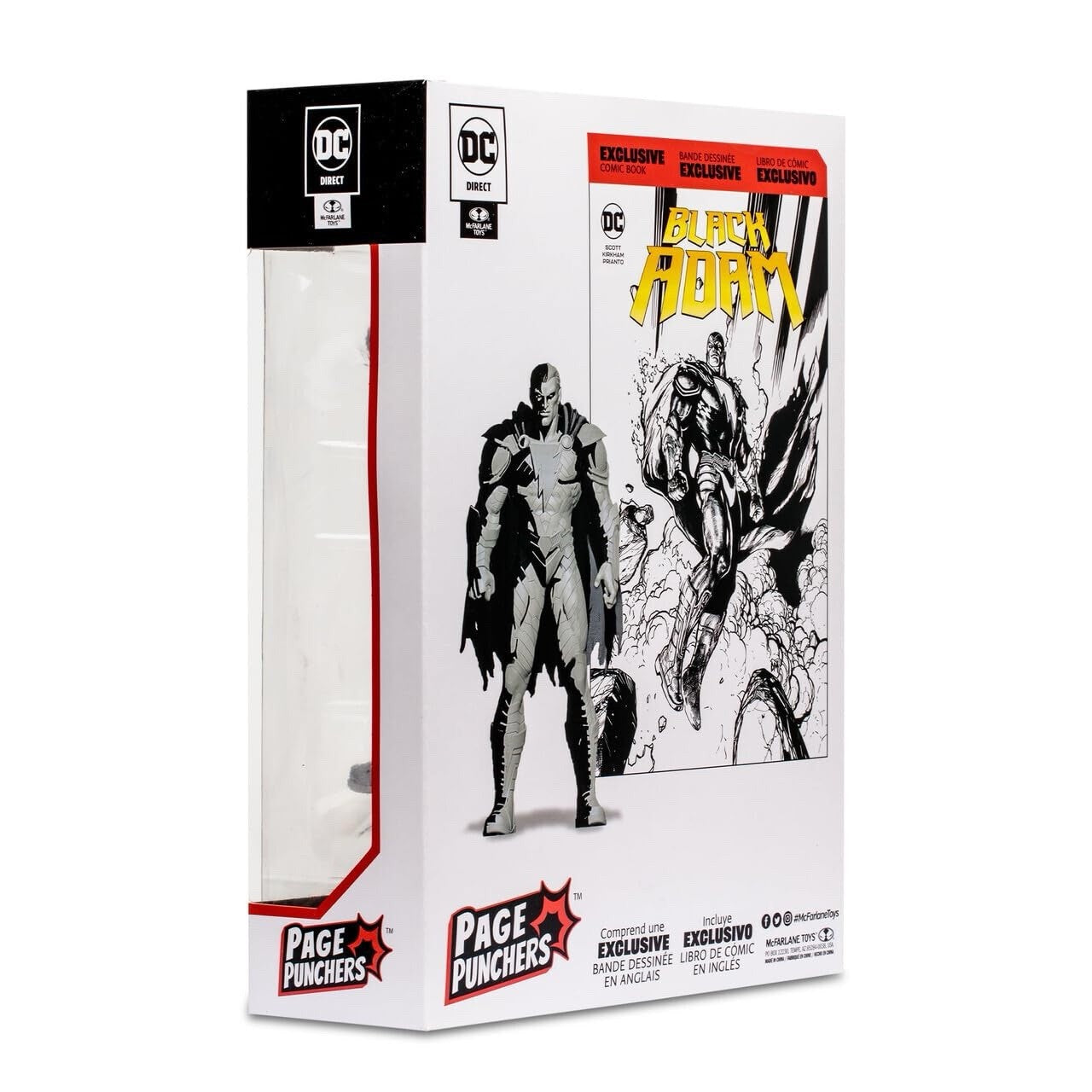McFarlane DC Direct Page Punchers Black Adam Black & White Figure + Comic
