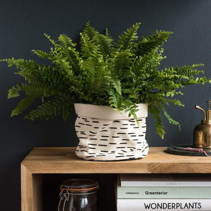 Quirky Pot Cover Canvas Fabric Plant Pot Holder Indoor Planter Storage Basket
