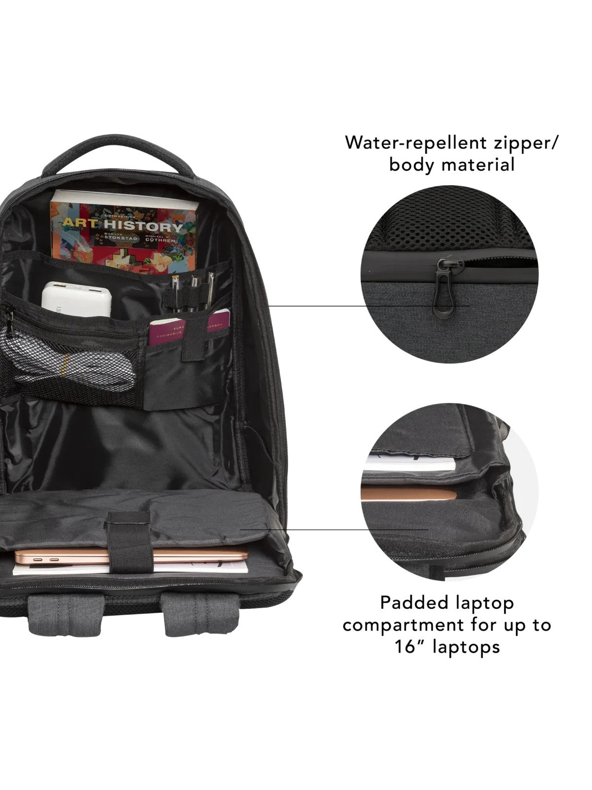 dbramante1928 Charlottenborg 16" Laptop Backpack – Charcoal