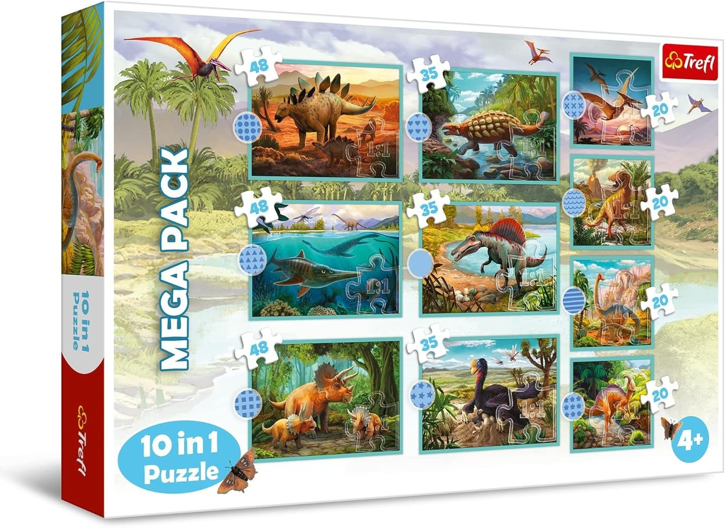 Trefl Dinosaurs Mega Pack 10 in 1 Jigsaw Puzzle Set Kids Age 4+