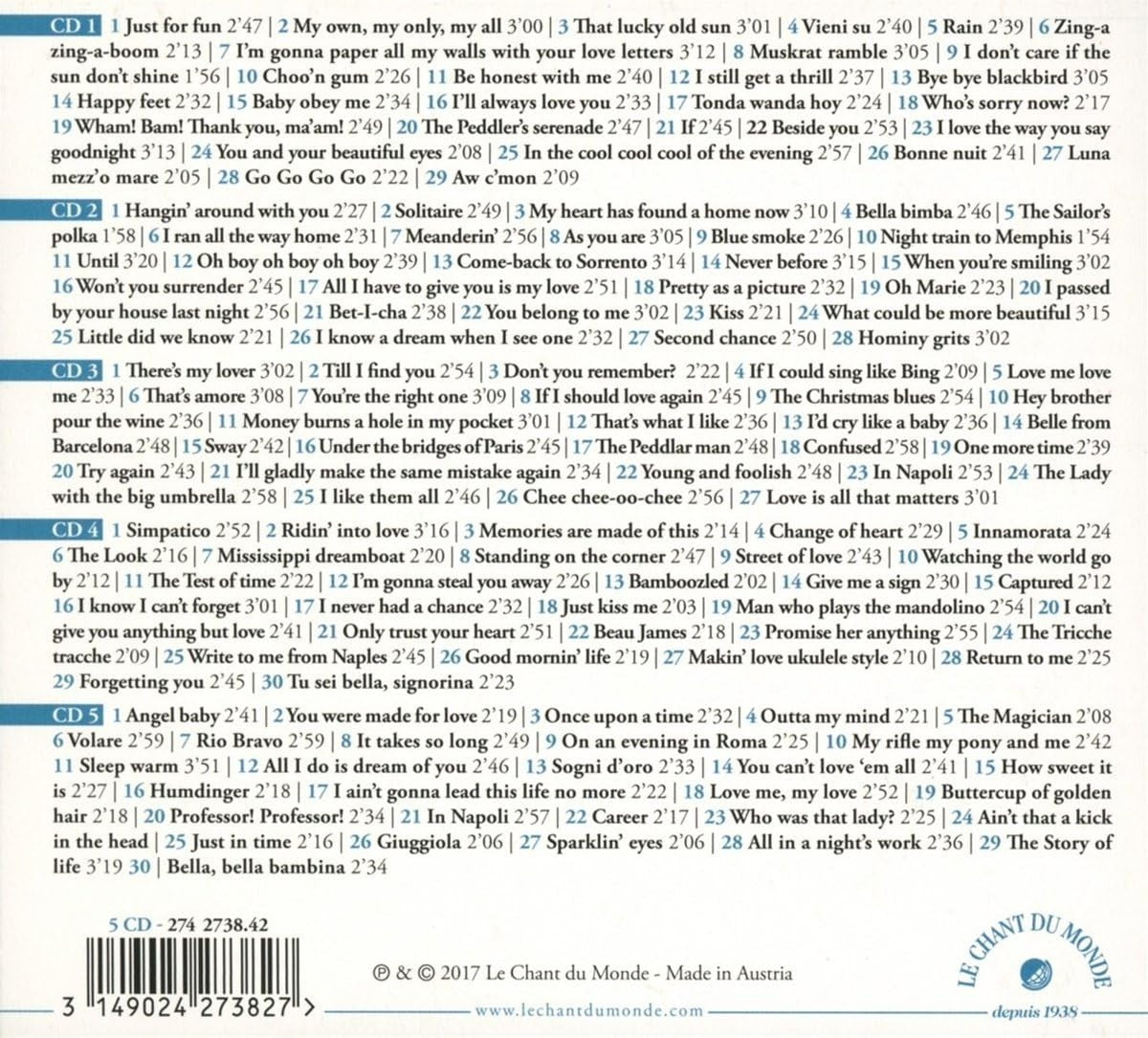 Dean Martin The Test Of Time Complete Singles 1949-1961 5CD Box Set