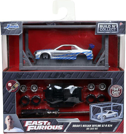 Jada Fast & Furious Brian's Nissan Skyline R34 1:55 Build N Collect Die Cast Kit