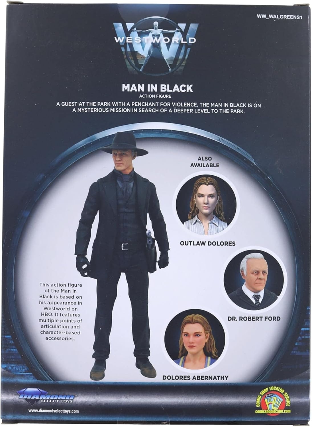 Westworld The Man In Black 7" Action Figure Diamond Select Toys