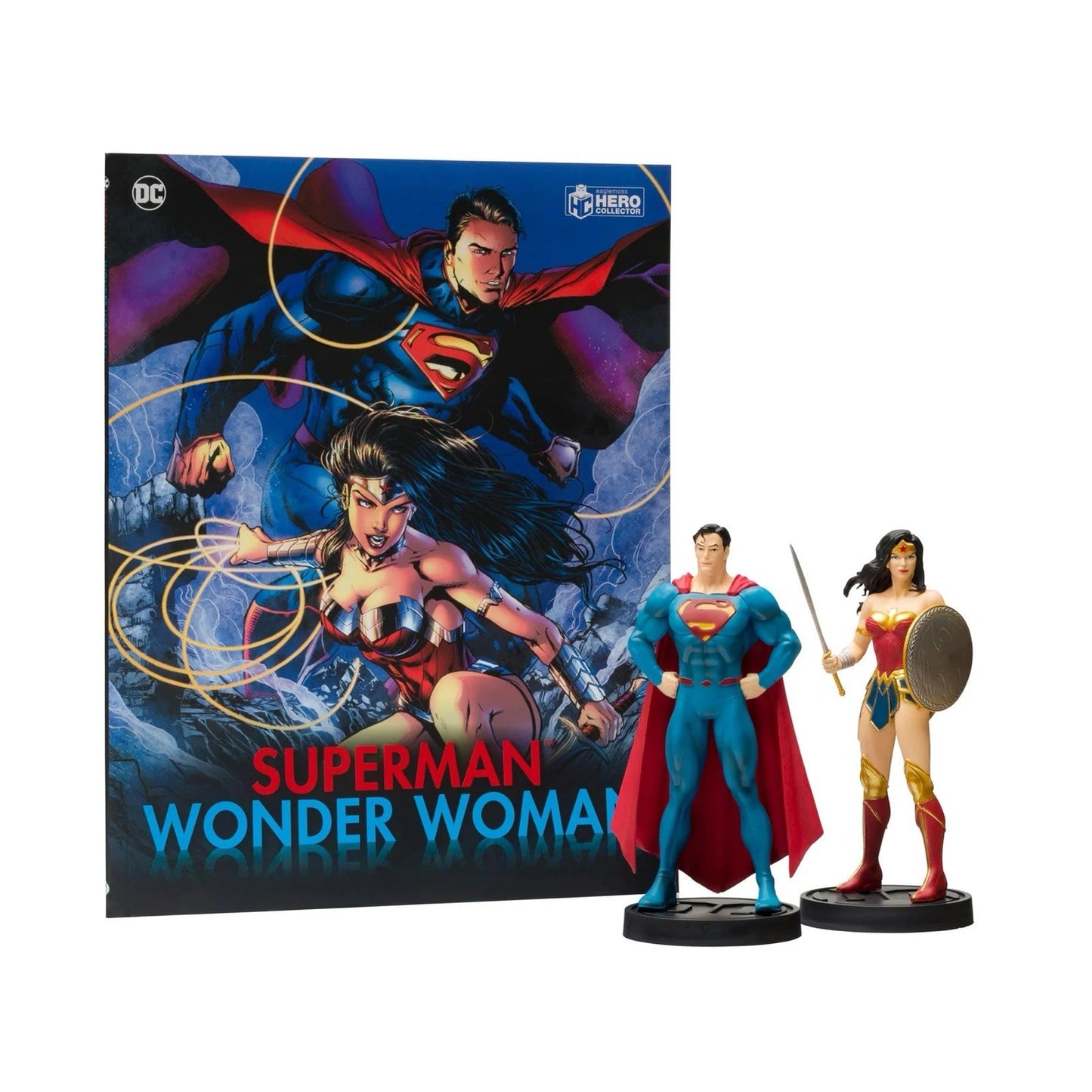 Eaglemoss DC Superman & Wonder Woman Collector’s Set with 2 Figurines & Book