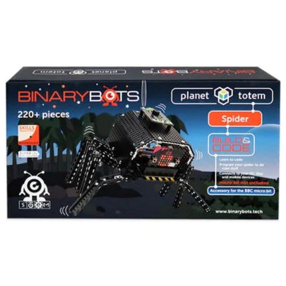 Binary Bots Planet Totem Spider Build & Code Robotics Kit (220+ Pieces)