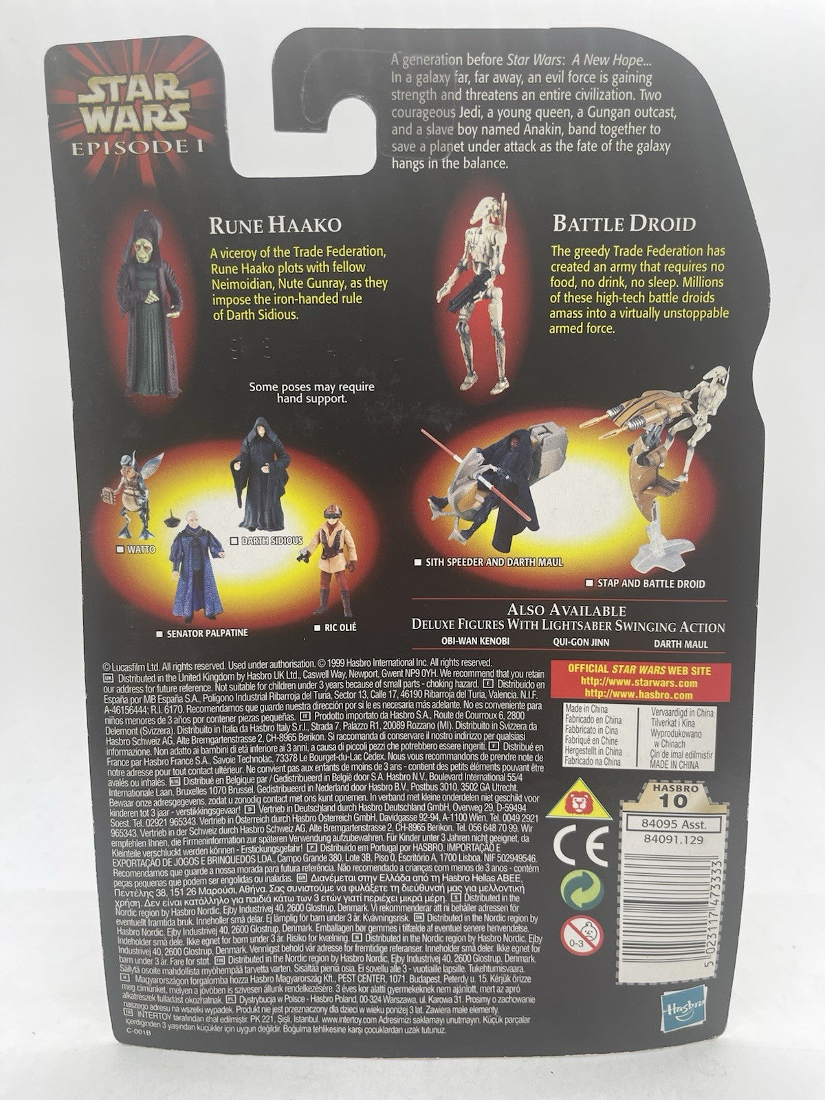 Star Wars Episode I Rune Haako With Bonus Battle Droid 1999 Hasbro MOC