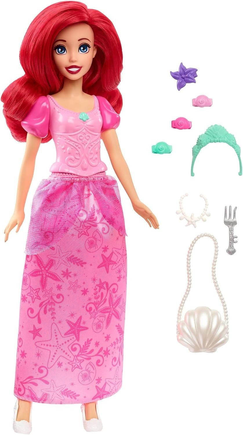 Mattel Disney Princess Getting Ready Ariel Doll & 9 Accessories