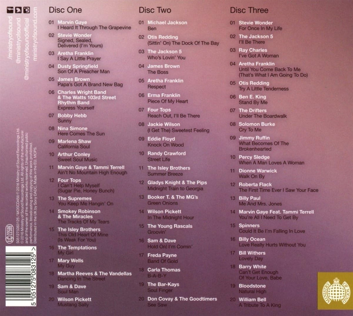 Ministry Of Sound Anthems Soul Classics 3CD Stevie Wonder Aretha Franklin