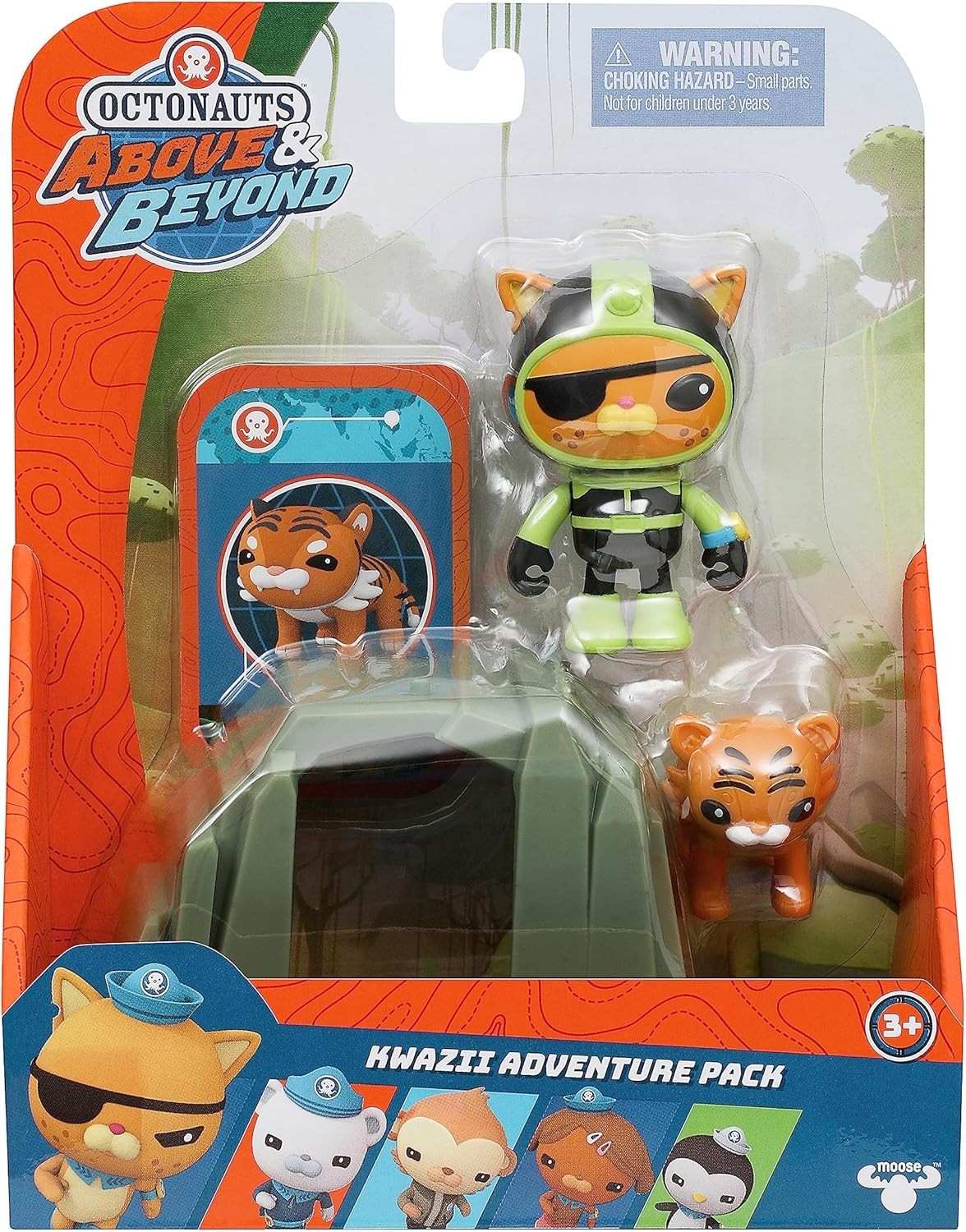 Octonauts Above & Beyond Kwazii Adventure Pack Figure Set with Tiger & Cave