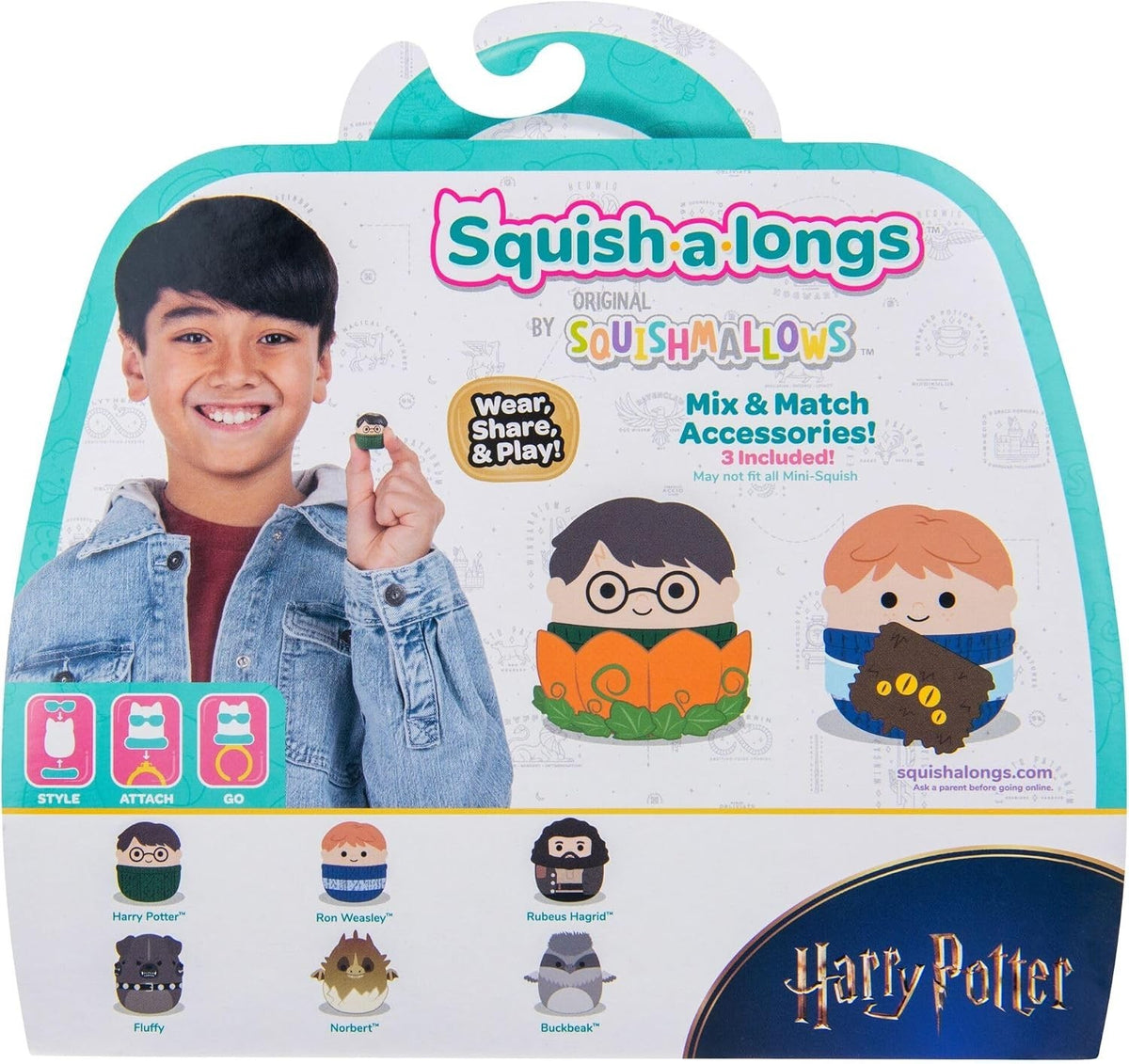 Squishmallows Squish-a-longs Harry Potter Hagrid  Ron Fluffy Series 2 6 Pack