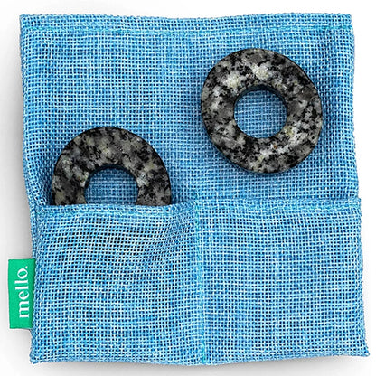 Suck UK Mello Bright Eyes Cooling Soapstone Eye Masks with Fabric Pouch Descrip