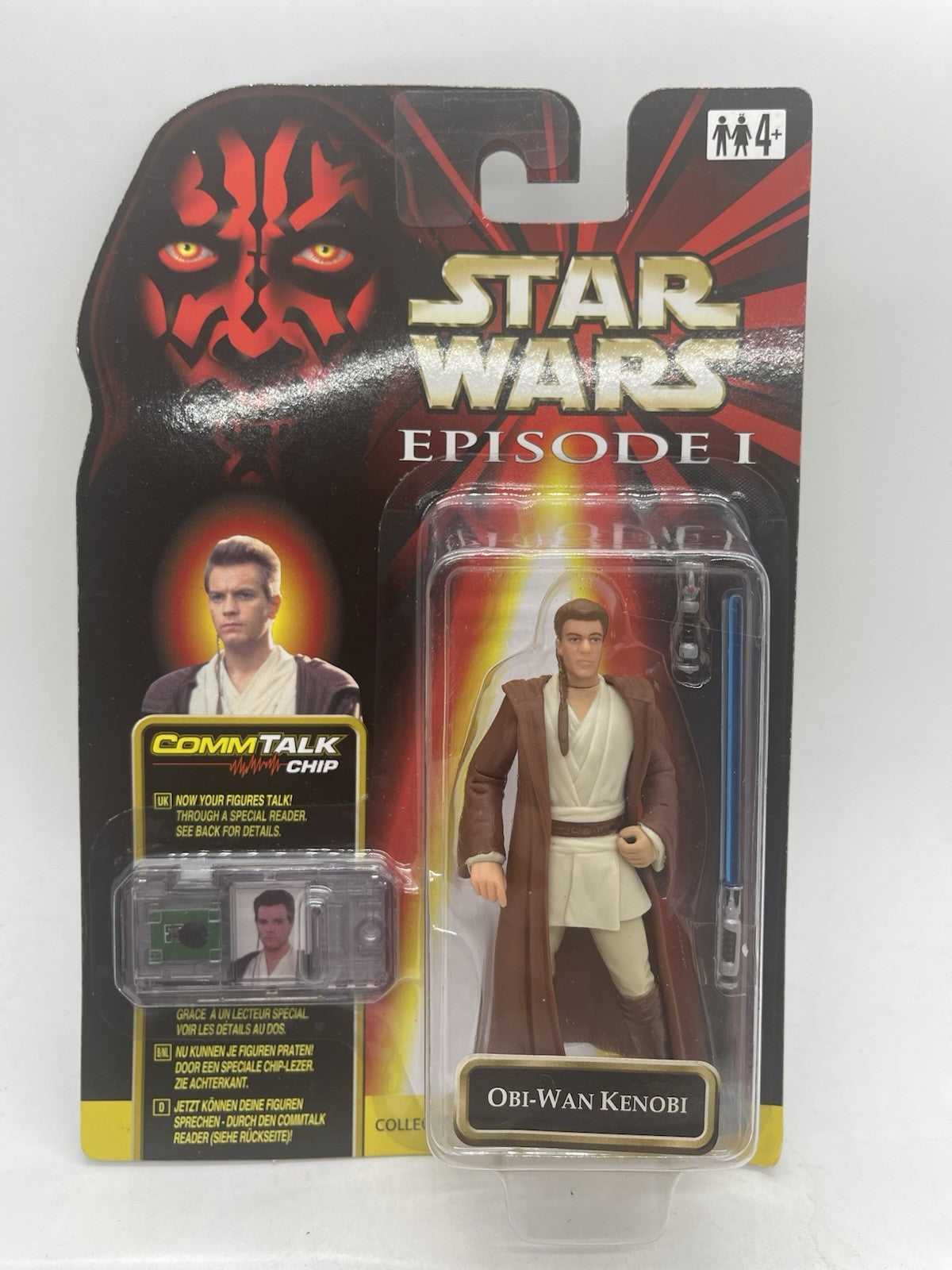 Star Wars Episode I Obi-Wan Kenobi Naboo 1999 Hasbro CommTalk Chip MOC Sealed