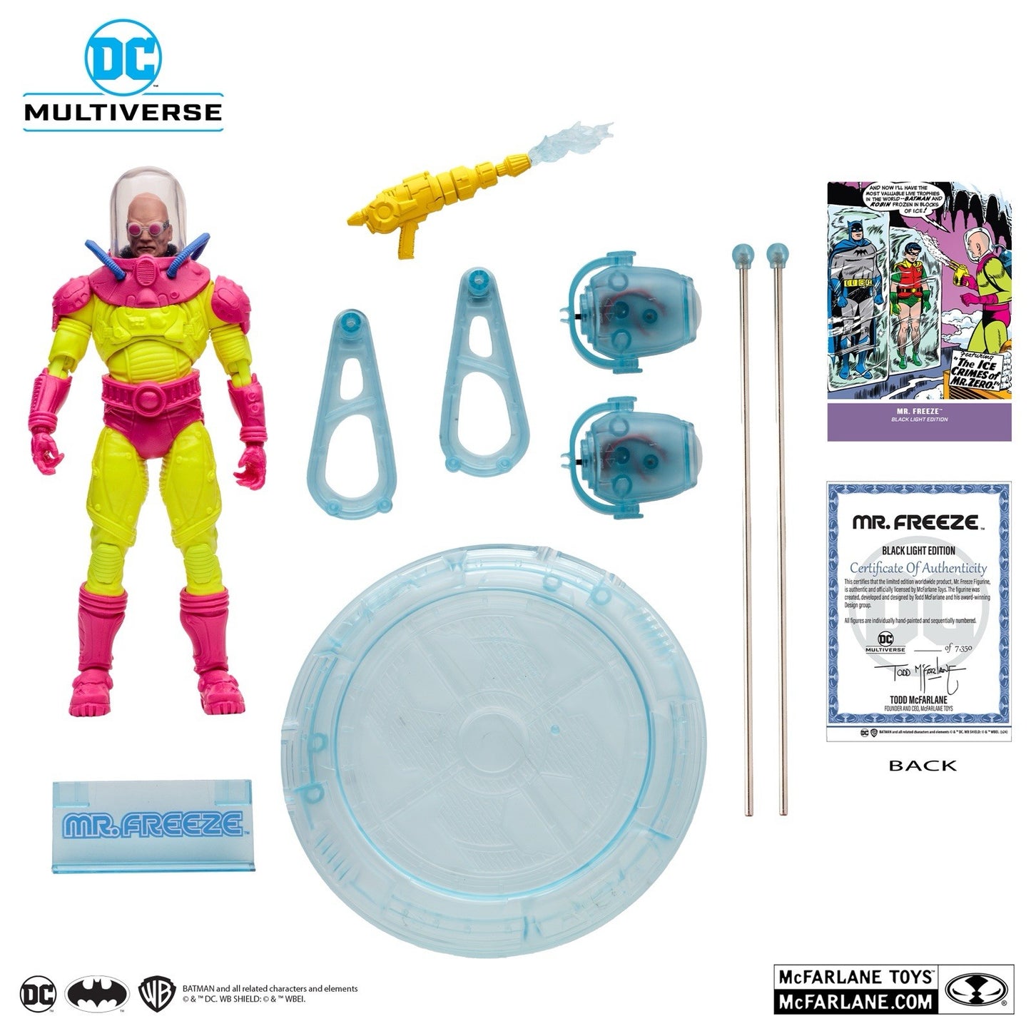 DC Multiverse Mr. Freeze Black Light Gold Label McFarlane Toys Figure 2024 Exclusive