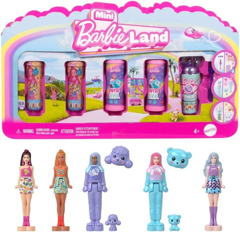 Mattel Barbie Mini BarbieLand Pop Reveal 5 Pack 1.5in Dolls