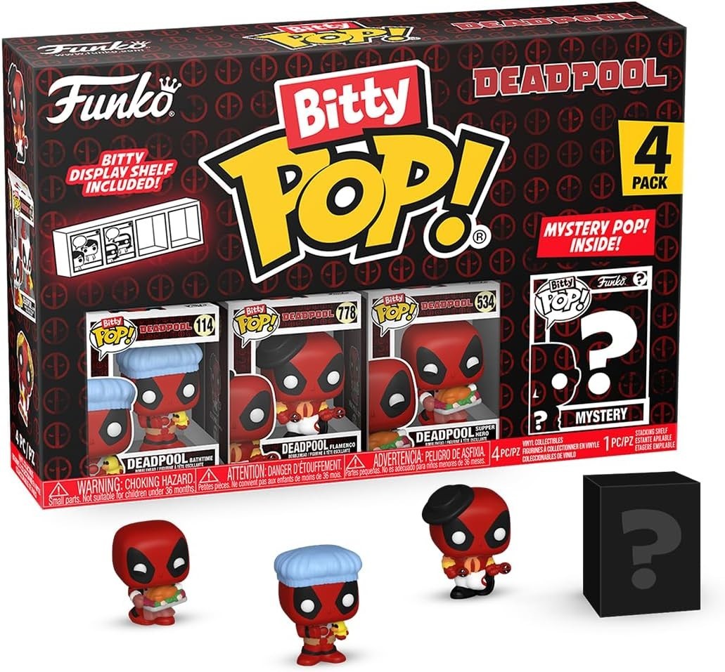 Funko Bitty POP! Deadpool 4-Pack – Bathtime, Flamenco, Supper Hero + Mystery