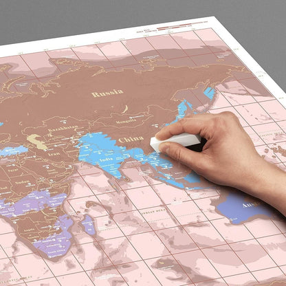 Luckies Scratch Map Rose Gold World Travel Map Scratch Off Poster Gift A2