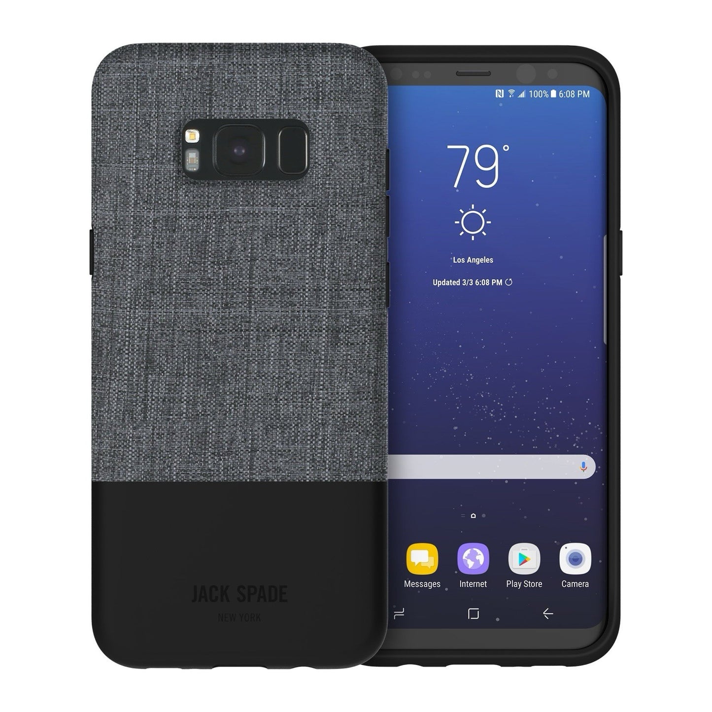 Jack Spade Color-Block Case for Samsung Galaxy S8 Plus - Tech Oxford Grey/Black