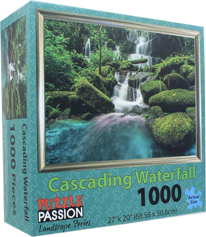 Cascading Waterfall 1000 Piece Jigsaw Puzzle 27x20 Landscape