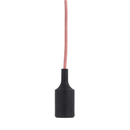 Kikkerland Pendant Cord Lamp 3.5m Plug In E27 Hanging Light Red White Cable