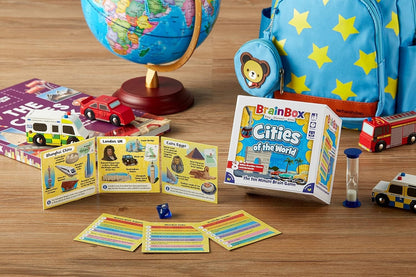 BrainBox Cities of the World Card Game – Geography Family Game