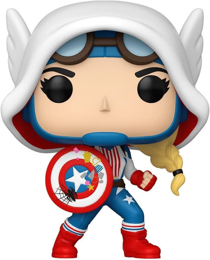 Funko Pop Marvel Cap-Gwen #1486 Vinyl Bobblehead Figure