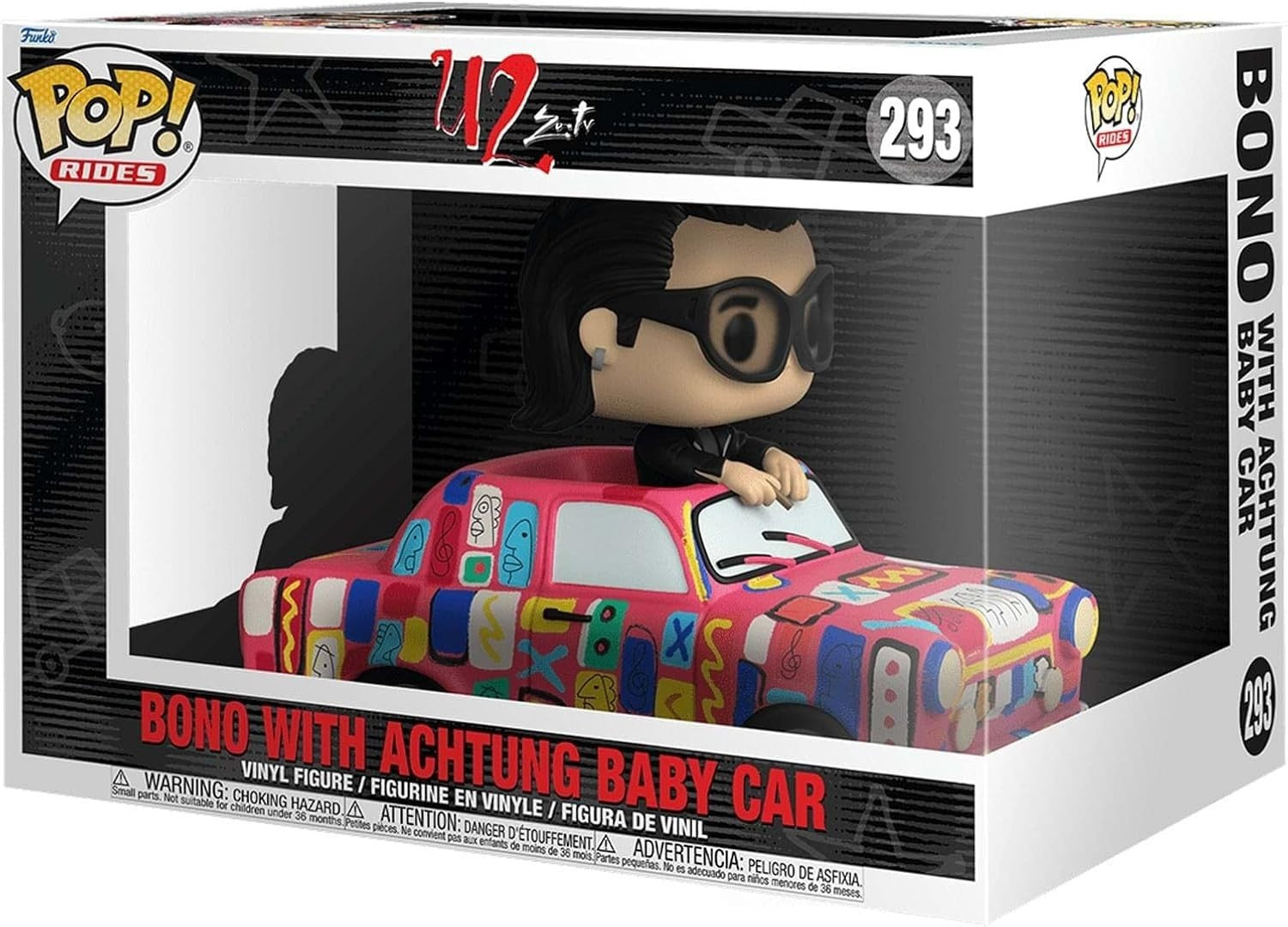 Funko Pop! Rides U2 Bono With Achtung Baby Car #293 Vinyl Figure (Box Damaged)