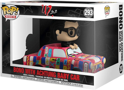 Funko Pop! Rides U2 Bono With Achtung Baby Car #293 Vinyl Figure (Box Damaged)