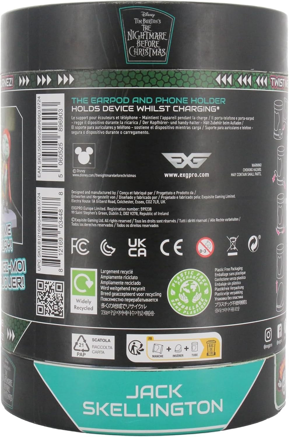 Disney Jack Skellington Holdems Mini Phone & Earbuds Holder Stand Cable Guys