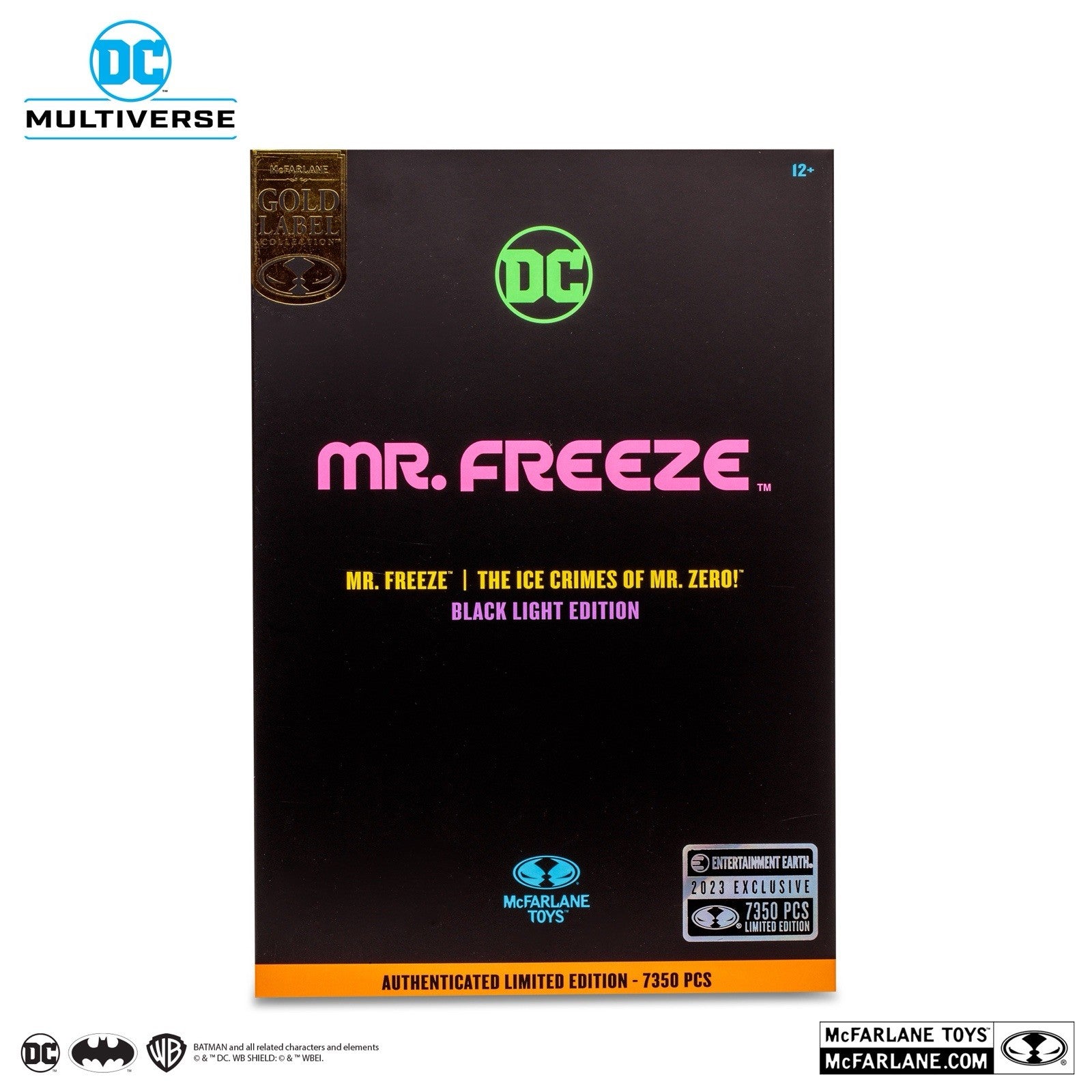 DC Multiverse Mr. Freeze Black Light Gold Label McFarlane Toys Figure 2024 Excl