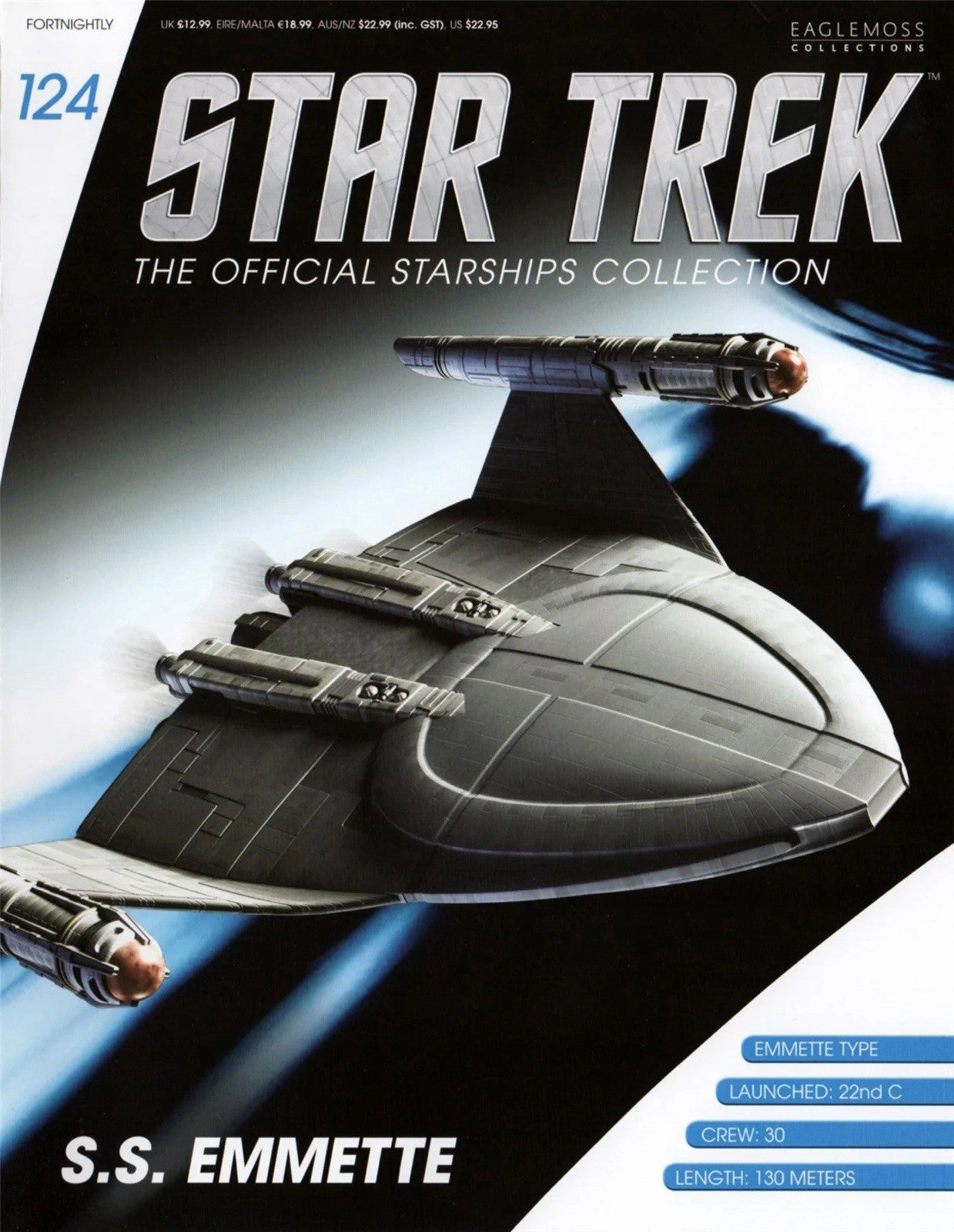 Eaglemoss Star Trek Official Starships Collection #124 S.S. Emmette & Magazine