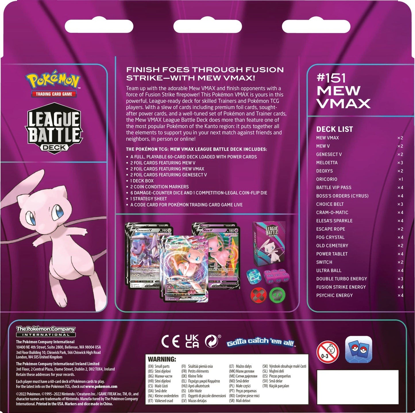 Pokémon TCG Mew VMAX League Battle Deck – 60 Card Ready-to-Play Deck