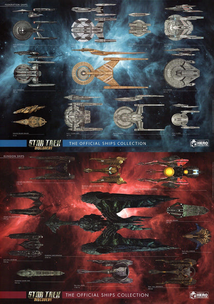 Eaglemoss Star Trek Discovery Posters Set – Federation & Klingon Ship Charts