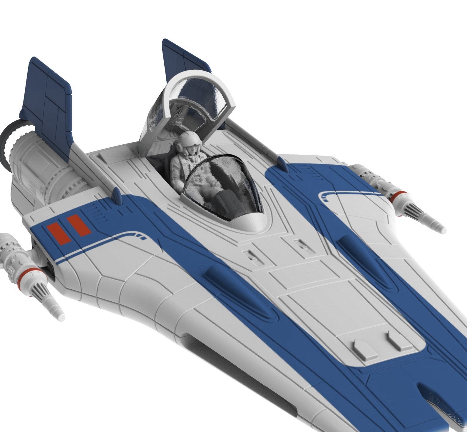 Revell 1/44 Build & Play Star Wars Resistance A-Wing Fighter (Blue) 06773