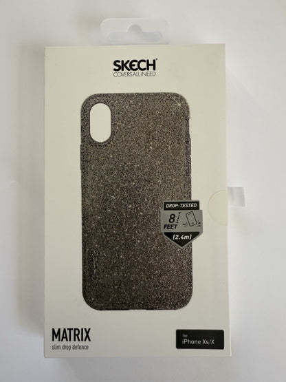 Skech Matrix Slim Drop Defence iPhone Xs/X Dark Grey Glitter Case
