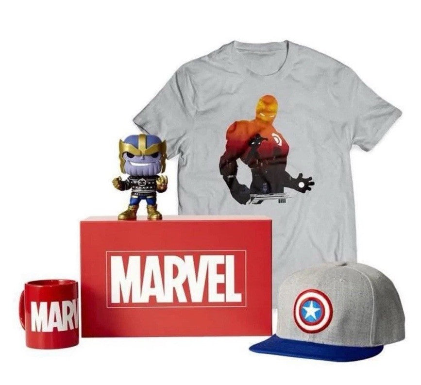 WOOTBOX Marvel Avengers - Pop Bobblehead Holiday Thanos #533 + Mug, Cap & Tee (M