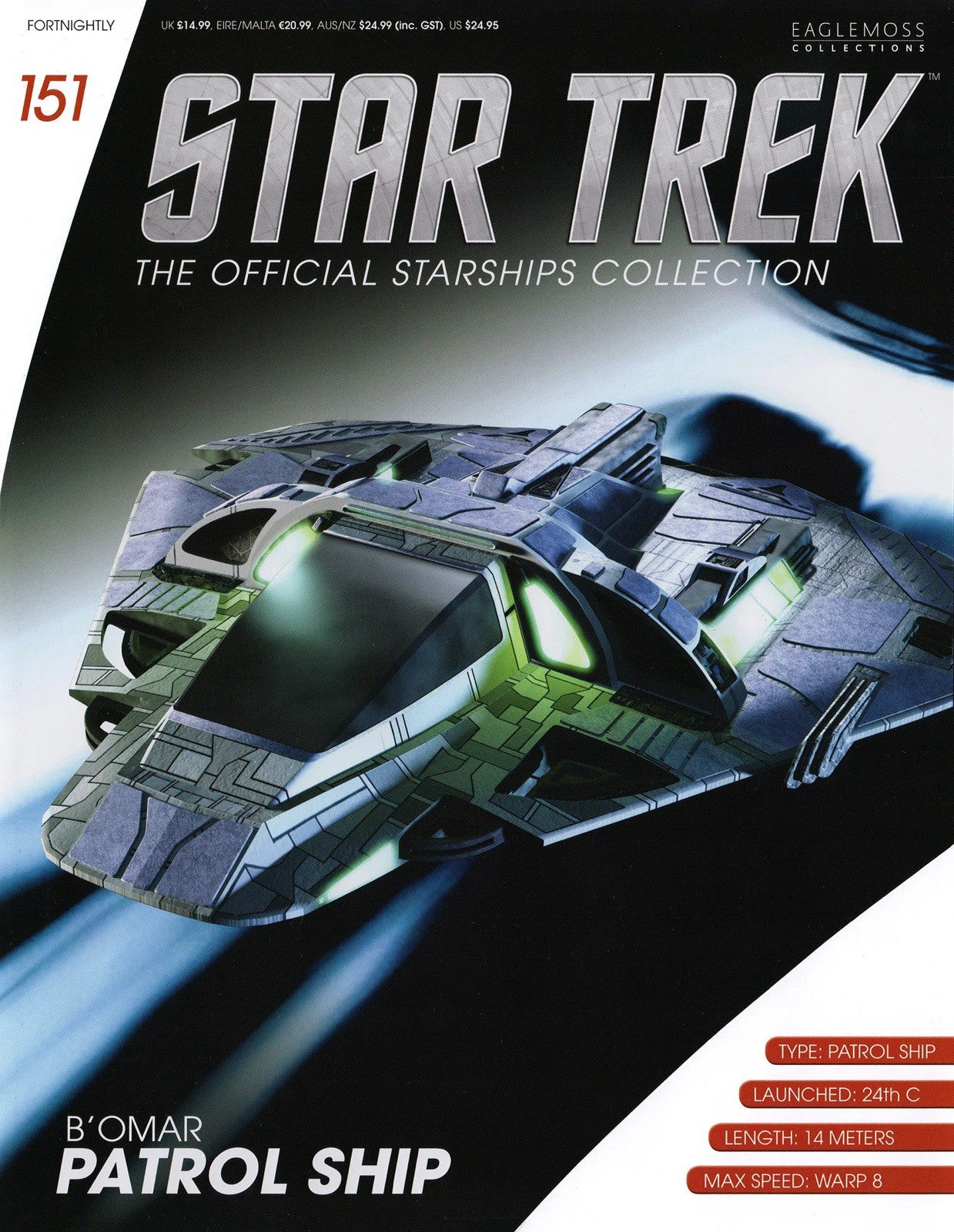 Eaglemoss Star Trek Starships #151 B’omar Patrol Ship & Magazine