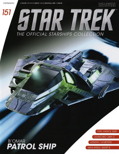 Eaglemoss Star Trek Starships #151 B’omar Patrol Ship & Magazine