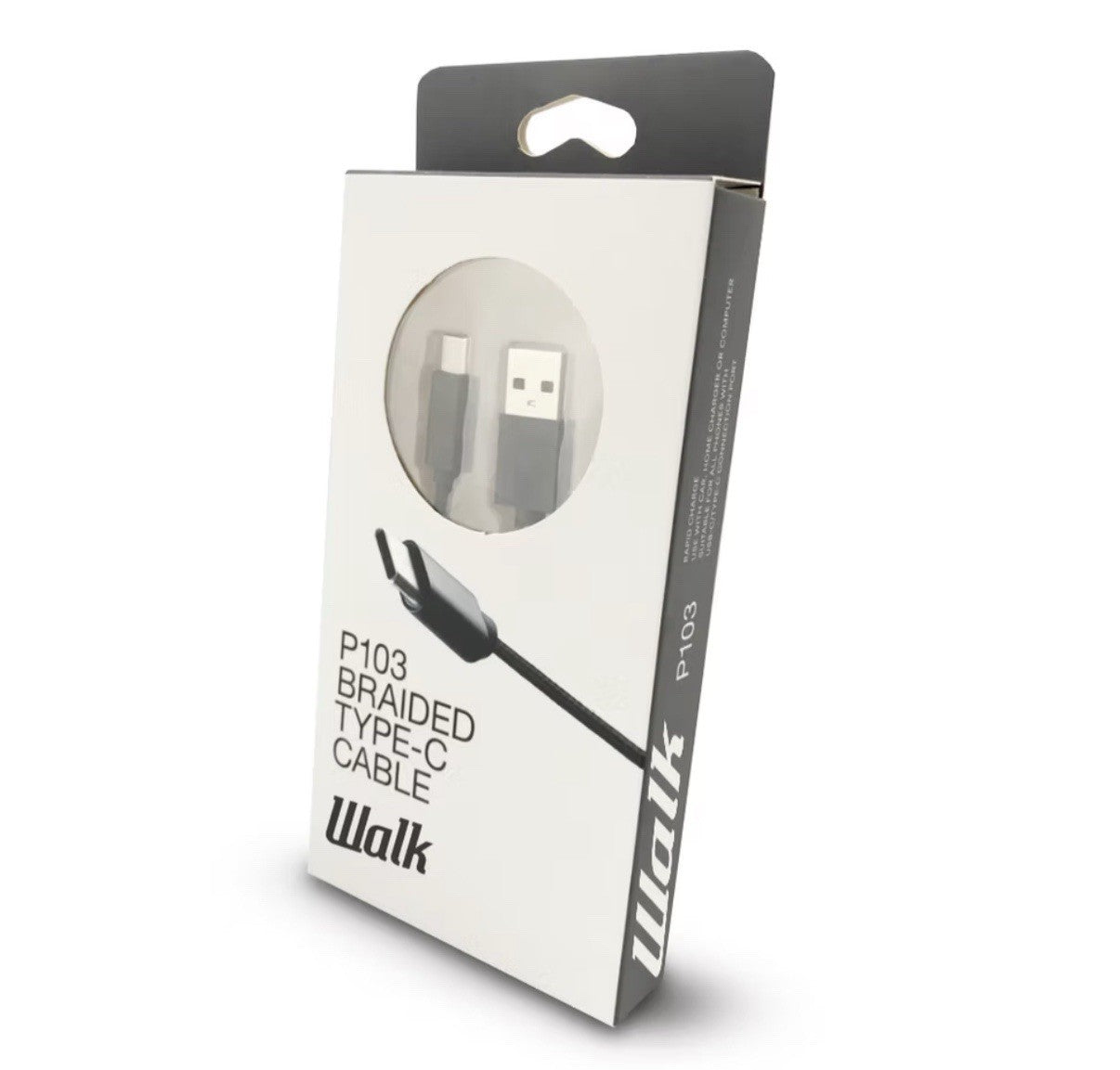 Walk P103 - 1m Braided USB Type-C Cable - Black