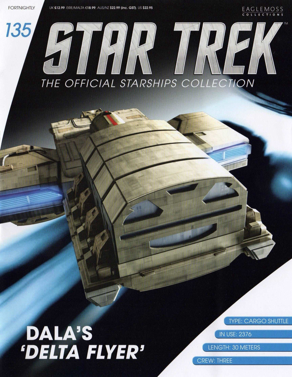 Star Trek Eaglemoss Official Starships Collection #135 Dala’s Delta Flyer & Mag