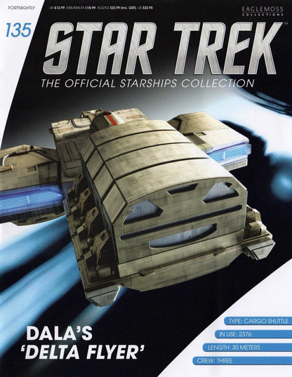 Star Trek Eaglemoss Official Starships Collection #135 Dala’s Delta Flyer & Mag