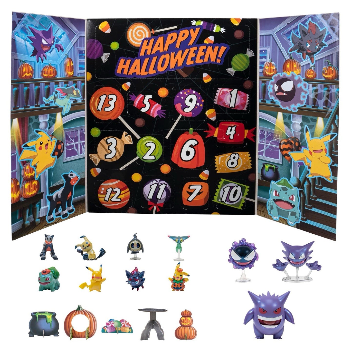 Pokémon Halloween Countdown Calendar Jazwares – 16 Figures & Accessories Set