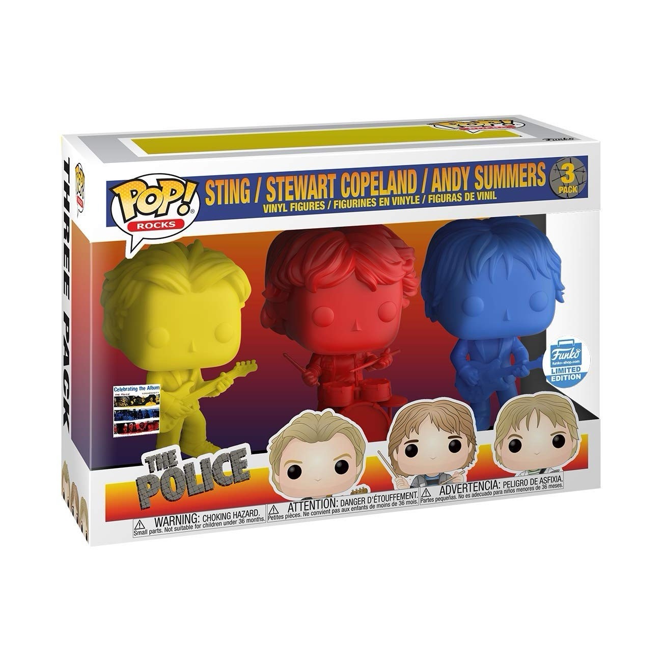 Funko Pop! Rocks The Police 3-Pack Limited Edition (Sting, Copeland, Summers)
