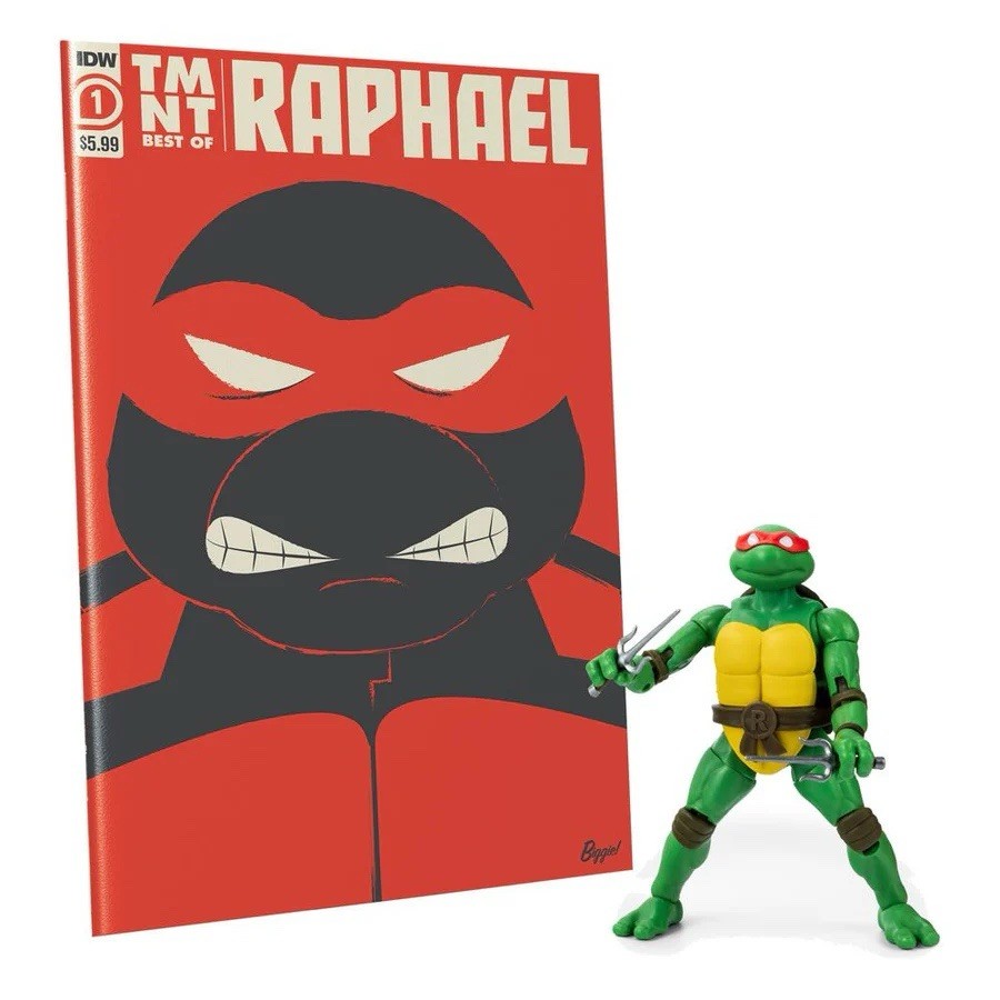 BST AXN TMNT Raphael Action Figure & Comic Book Set Teenage Mutant Ninja Turtles