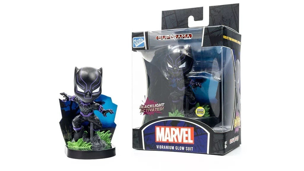 The Loyal Subjects Marvel Black Panther Superama Vibranium Glow 2022 Exclusive