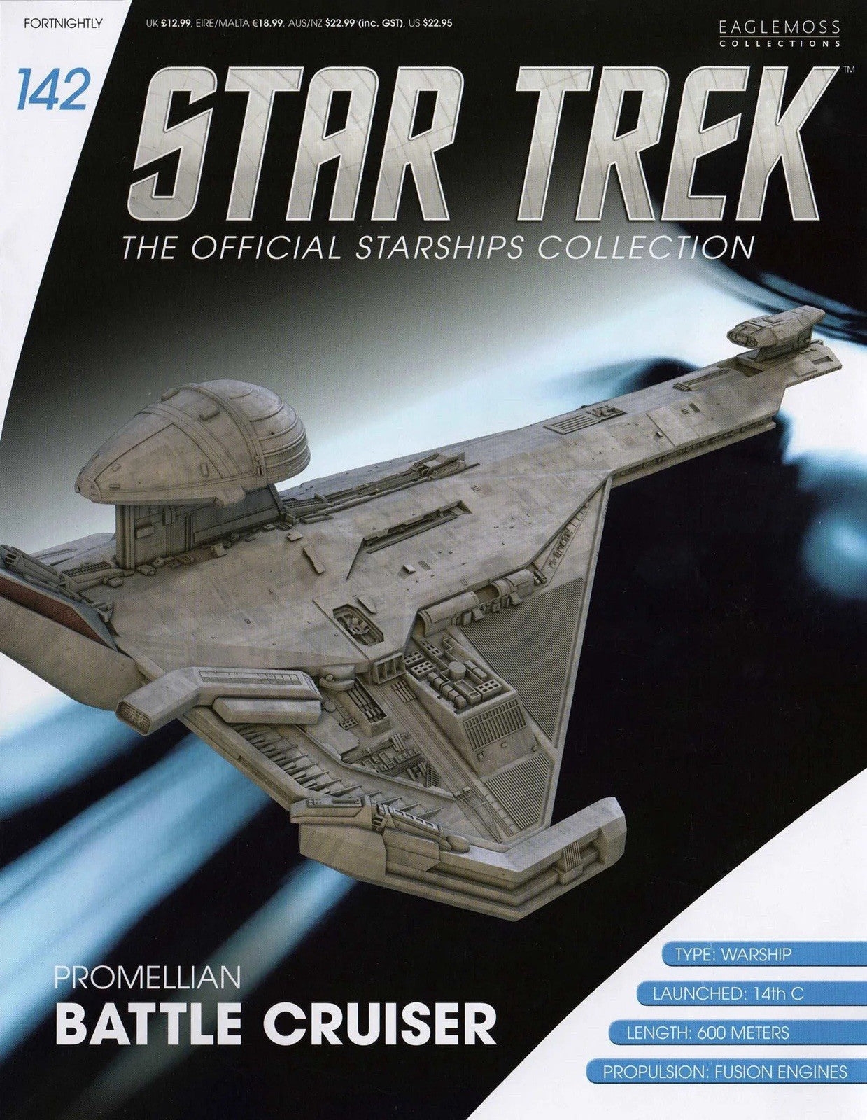 Eaglemoss Star Trek Starships Collection #142 Promellian Battle Cruiser & Mag