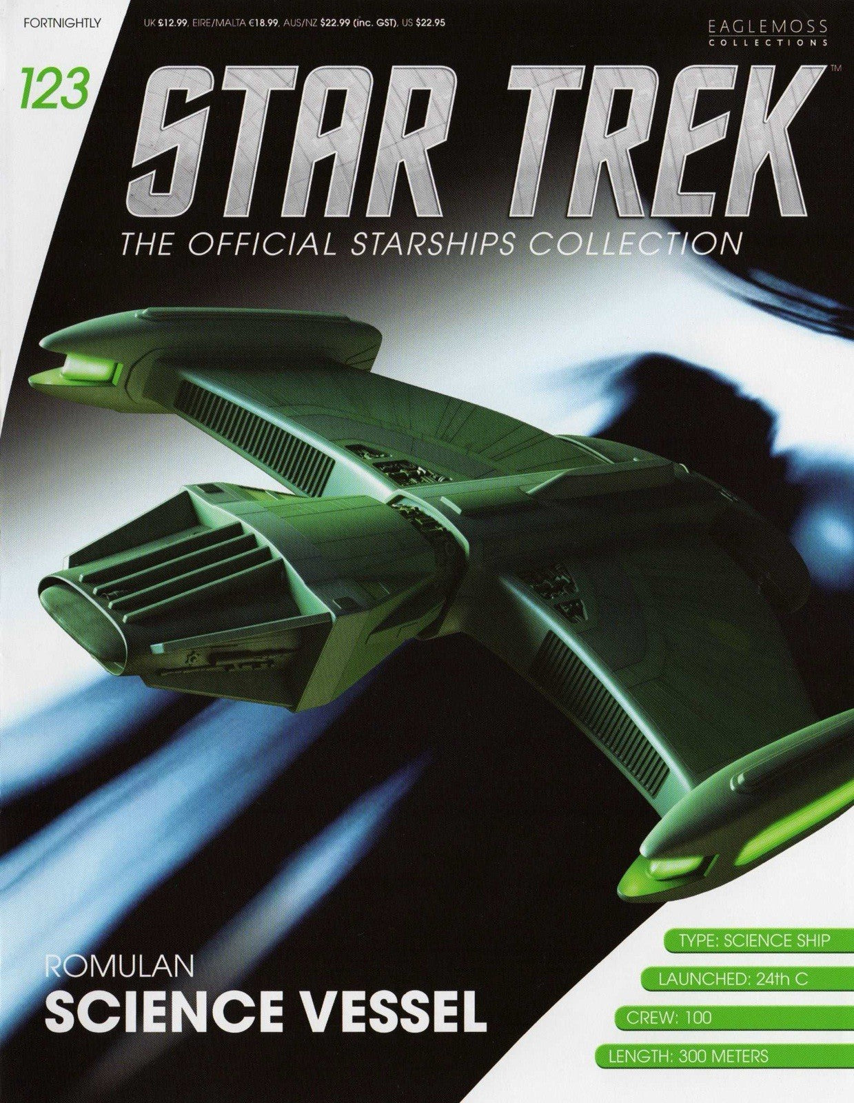 Eaglemoss Star Trek Starship Collection #123 Romulan Science Vessel Figure & Mag